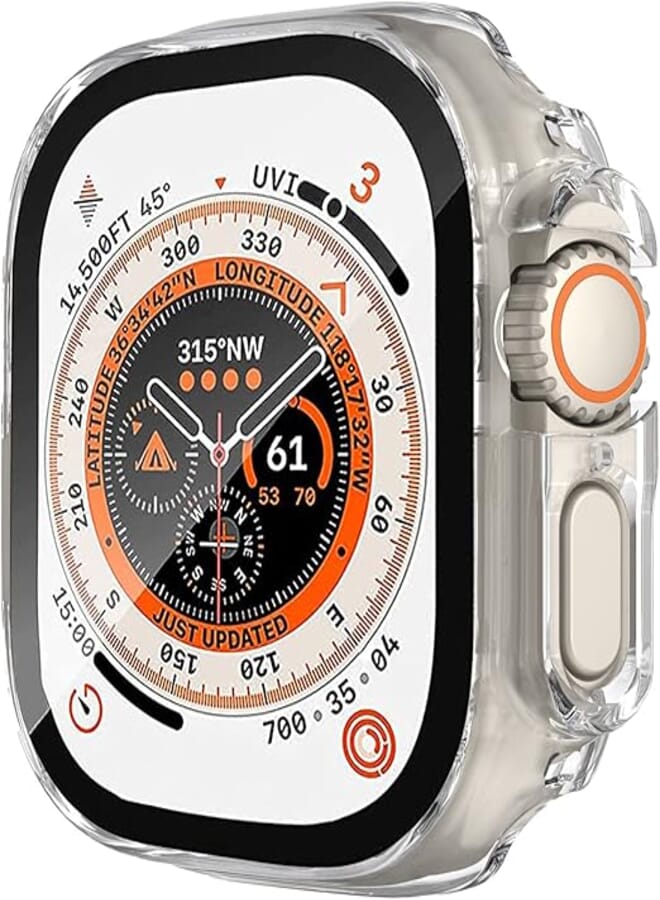 Yrzper Compatible with Apple Watch Ultra 2 49mm Screen Protector Case Hard PC All Around Scratch-Proof Screen Protector Cover Shockproof case for Apple Watch Ultra 49mm (Clear)